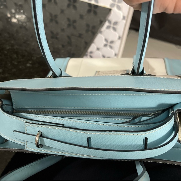 Authentic Valentino Cynthia By Mario -Handbag Tote White And Blue - Picture 9 of 12